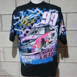 Vintage Roush Racing Black Graphic T-Shirt Mens Size XXL